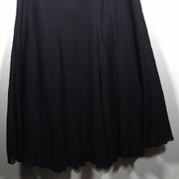 Ruby Rd. Gauze Swing Skirt Midi Length Black Elastic Waist Size 10 P - Picture 7 of 11